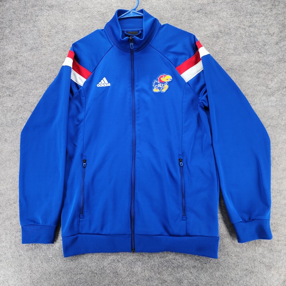 Kansas Jayhawks Jacket Mens 50 Adidas Full Zip Blue